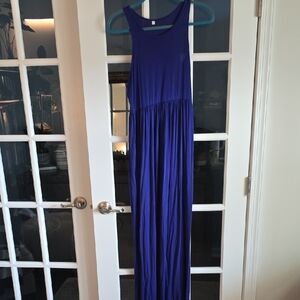 Sleeveless Blue Maxi Dress